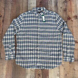 Rye long sleeve oxford button down shirt blue and yellow plaid men's xl